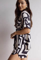PJ Set + Robe Bundle | Geometric B/C