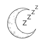 Crescent moon with zzzz